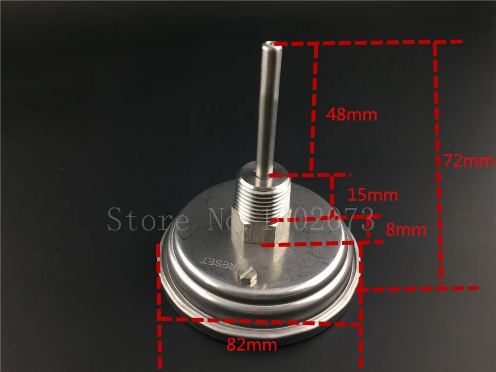 Weldless Bi-metal Thermometer Kit, 3Face & 2Probe, 12MNPT, 0~220F degree, Beer Brewing Thermometer, Homebrew Kettle (1)