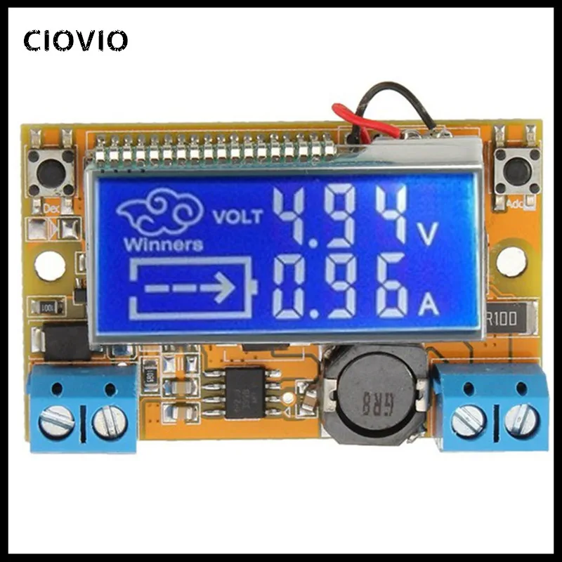 2 шт. двойной дисплей DC-DC 5-23 В до 0-16,5 в 3 А Макс понижающий источник питания понижающий преобразователь Регулируемый ЖК понижающий регулятор напряжения
