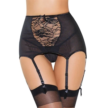 

Volgue Sexy Lace Garter Belt Women High Waist Mesh Suspender Belt Female lady Elastic Sexy Lingerie Garters Femme Night Club