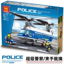 Model building kit compatible with lego Police Heavy-Lift Helicopter 3D block Educational model building toy hobbie for children