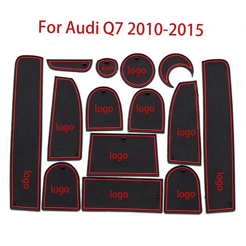 

Anti-slip Non-slip Decorator Rubber Cup Holder Sticker Gate Slot Pad Door Groove Mat for Audi Q7 2010-2015 Car Styling