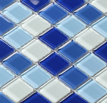 

blue color crystal glass mosaic tiles HMGM2007B for swimming pool grooming table kitchen backsplash tile bathroom shower