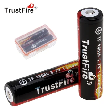 

2pcs/lot 18650 Rechargeable Battery 3.7V 2400mAh Li-ion Lithium Battery with Protected PCB + Portable Battery Storage Box
