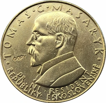 

1920 Czechoslovakia 5 Sokol coins copy 36.32MM