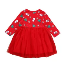 ARLONEET/модное платье с длинными рукавами и принтом снеговика для маленьких девочек от 2 до 6 лет Рождественская одежда Прямая, oct23