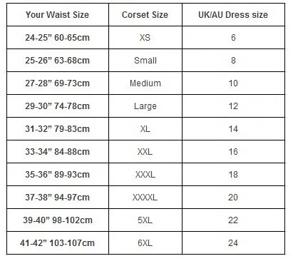 XS-6XL