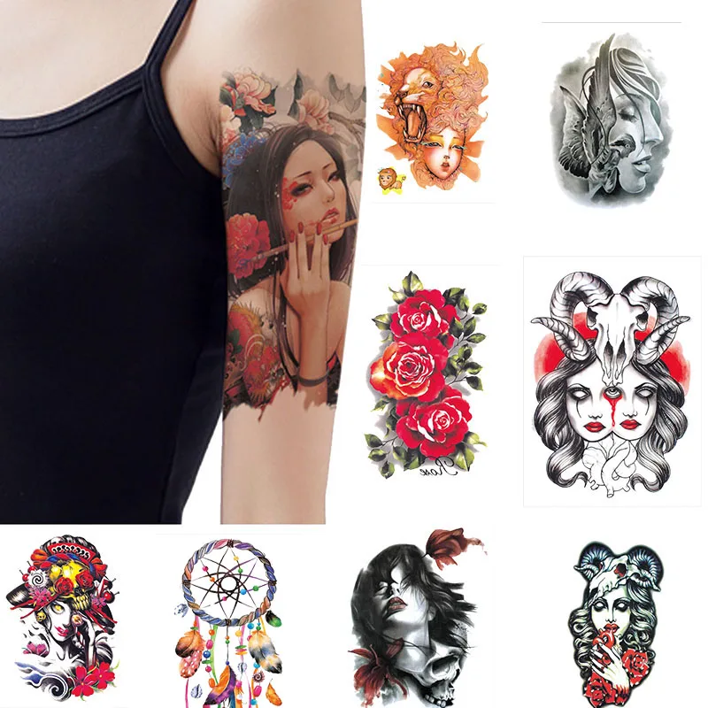 

25 Design Waterproof Temporary Tattoo Sticker Arm Large Size Arm Tatoo Flash Fake Tattoos Sleeve for Men Women Girl