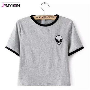 Summer 2017 alien printed clothes T-shirts for women tee shirt femme camisetas poleras de mujer tshirt female t shirts tops