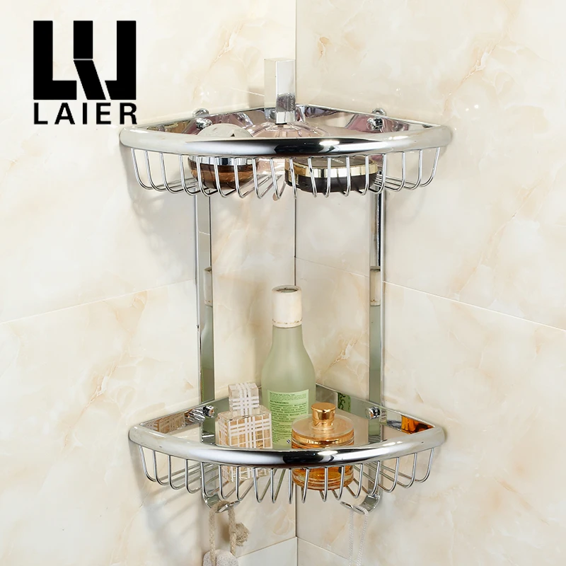 chrome Bathroom corner shelf Shower shelf Shampoo Soap corner Storage