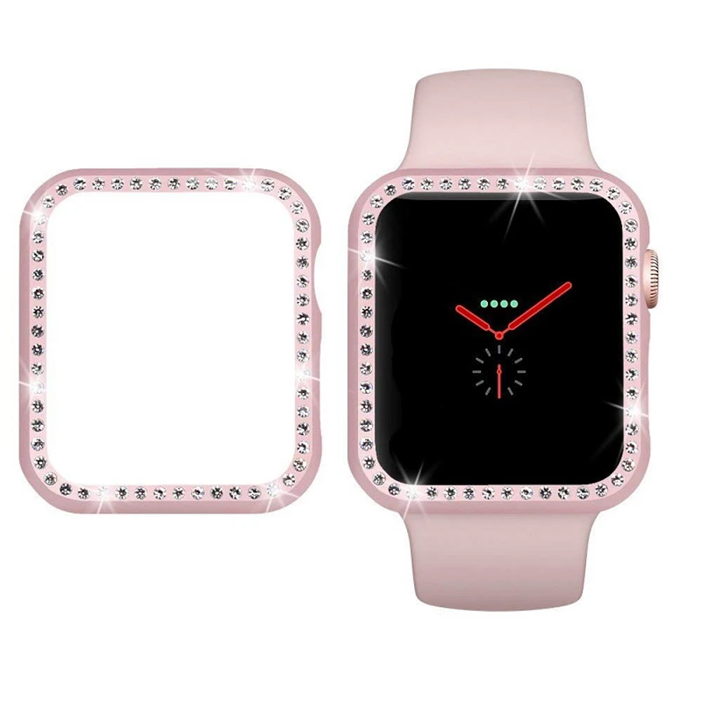 

CRESTED Diamond case For Apple watch cover 42mm/38mm IWATCH series 3/2 Aluminum alloy Frame Crystal protective cover shell