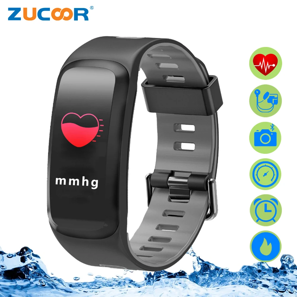 

ZUCOOR Smart Bracelet Cardiaco Monitor Tonometer Fitness Wristband Band RB75 Touchscreen Pulse Wearable Devices Wrist Ring Watch