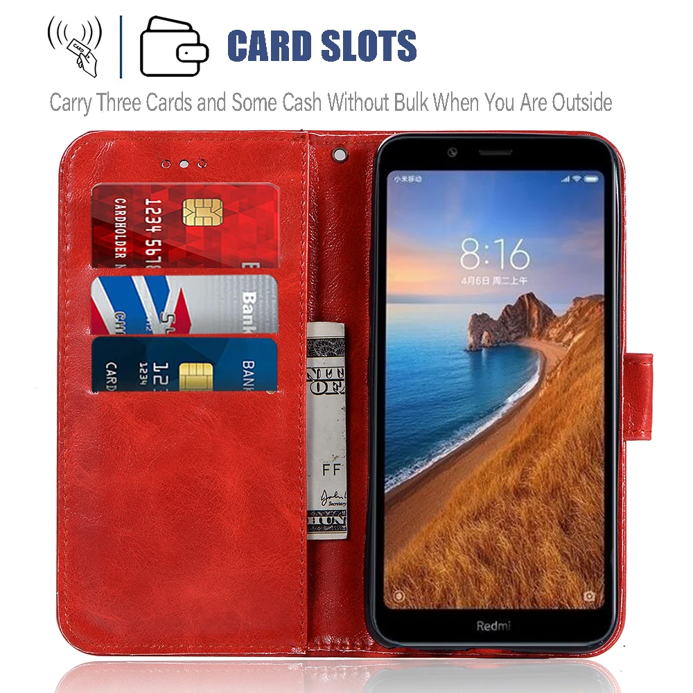 Magnet Flip Wallet Book Shockproof Phone Case Leather Cover On For Xiaomi Redmi 7A 7 A Redmi7A Redmi7 Global 3 16/32/64 GB Xiomi
