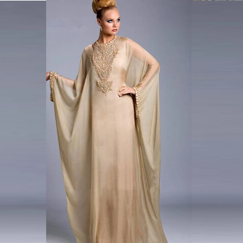 Graceful Dubai  Kaftan Dress  Abayas For Sale  Champagne 