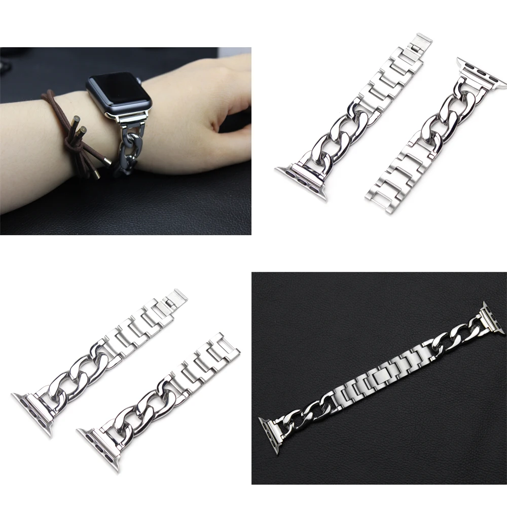 

2017 the newest Excellent watchbands for iwatch apple watch Strap Link Bracelet Accessories 38mm and 42mm Color Black Sliver