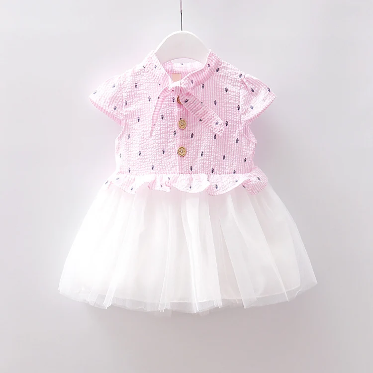 Летняя одежда для маленьких девочек; одежда; платье с короткими рукавами для новорожденных; Одежда для маленьких девочек; платье-пачка принцессы для дня рождения