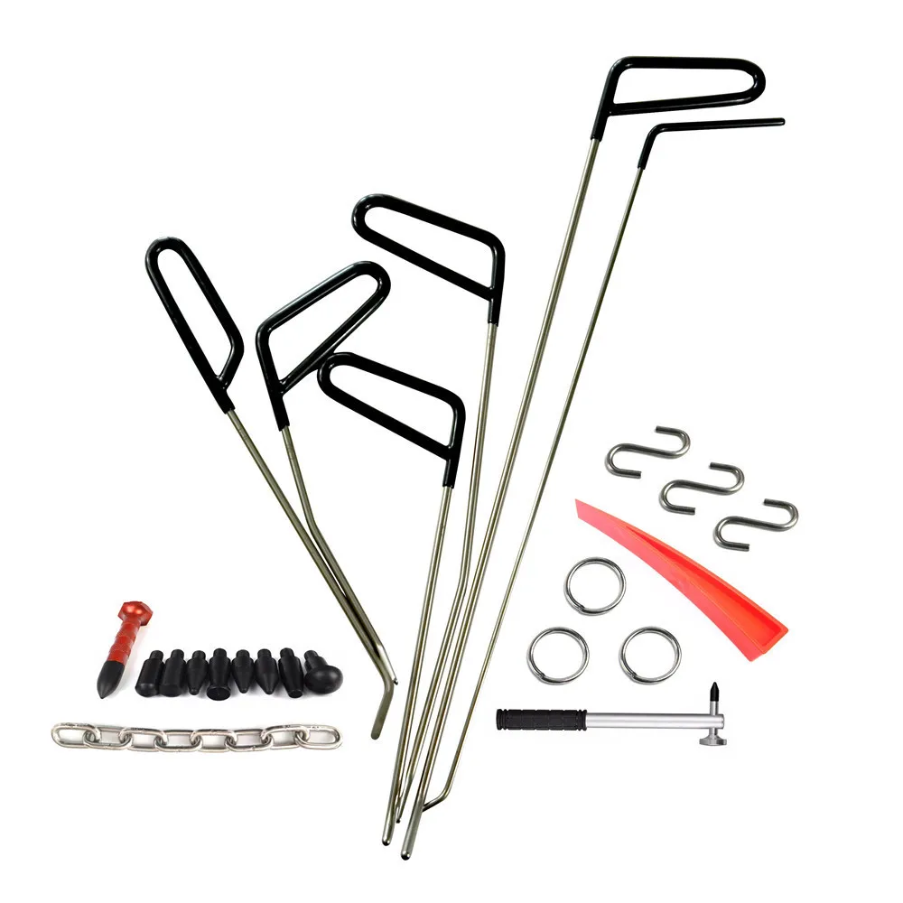 

Paintless Dent Repair Tools Kit Dent Remover PDR Hail Repair Tool Metal Tap Down PDR Rods Car Dent Remover Puller Hail Damage