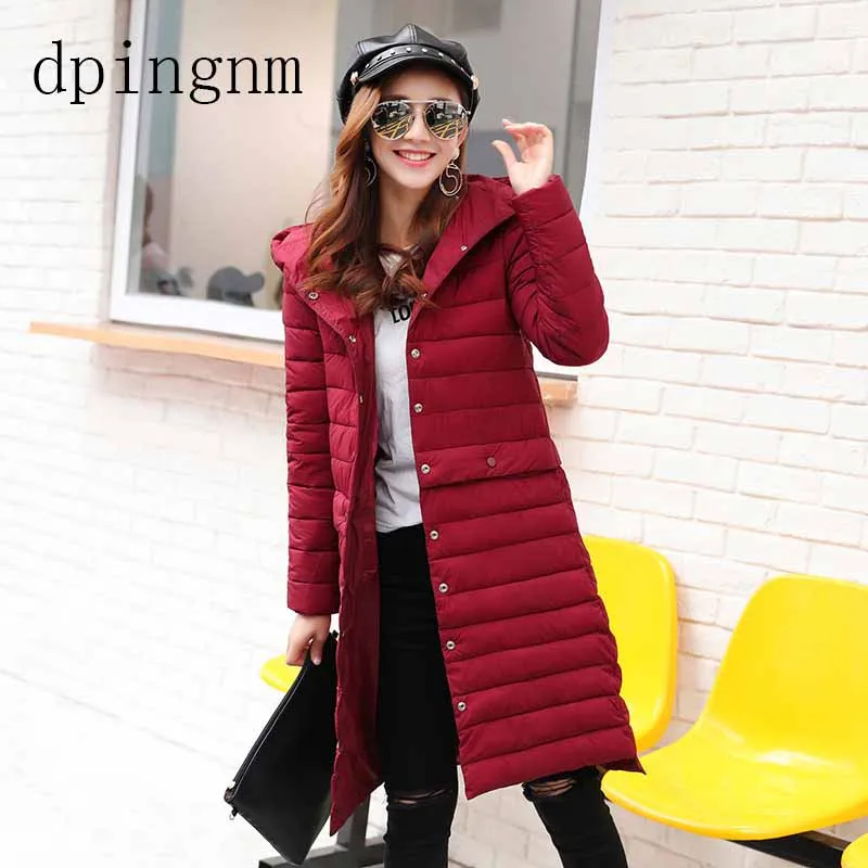 

Women's Winter Fashion Jacket Thick Warm Coat Lady Cotton Parka Jacket Long Winter jacket with hood Feminina