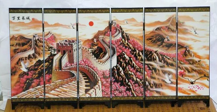 

С китайскими характеристиками, лаковое ремесло, шесть страниц, экран Great Wall