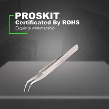 Proskit 1 PK-104 T 120 мм изолированный Пинцет Немагнитный Антистатический изогнутый Cuspid Прямой пинцет для электроники