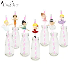 Ballerinas Theme Party Paper Straws Famous Ballet Girls Drinking Paper Straws Festival Event Birthday Party Decorations Supplies
