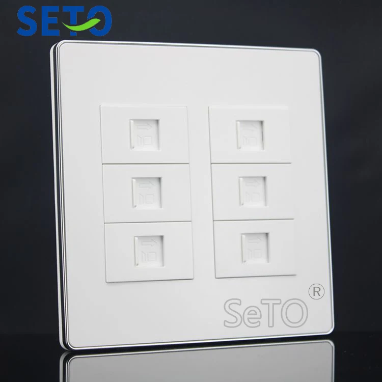 SeTo 120 тип 6 портов RJ45 Cat5e Сетевая розетка Lan панель Выходная настенная пластина