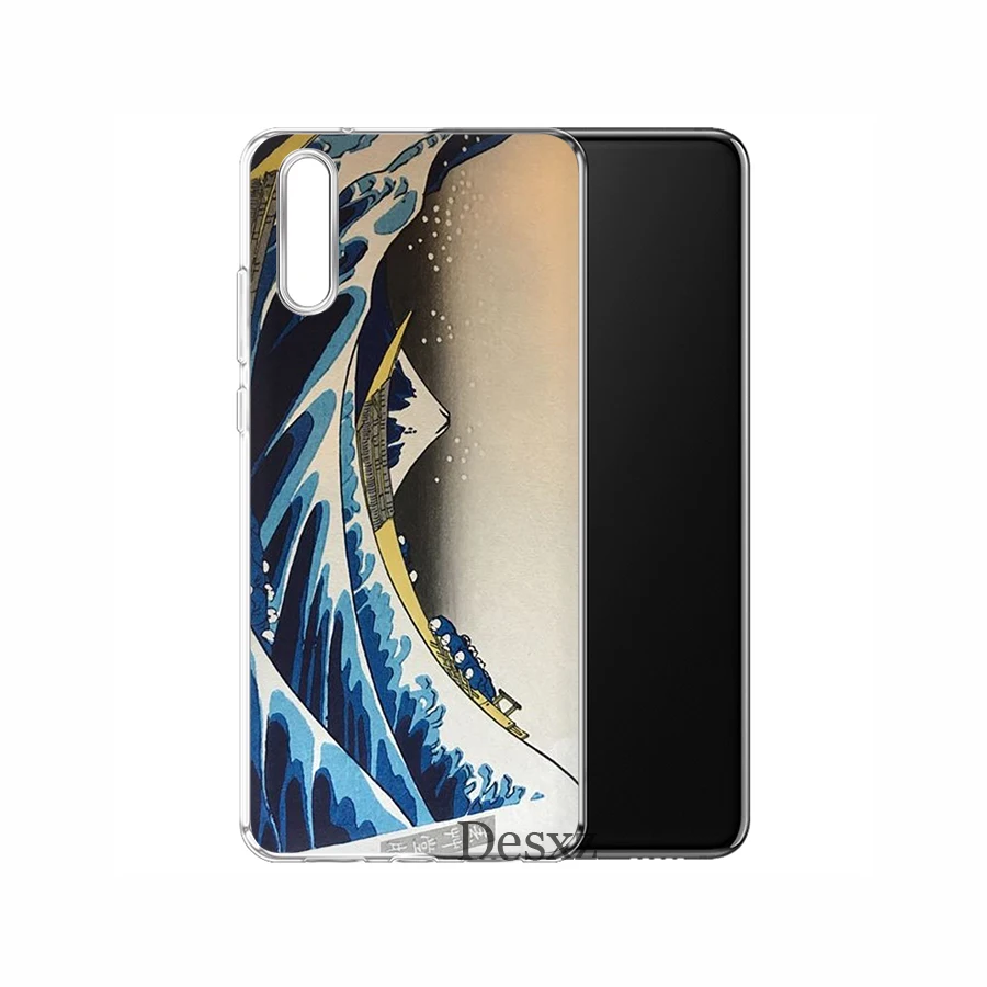 Мягкие ТПУ чехол для телефона Hokusai большая волна от канагава чехол для huawei Honor 6A 7A 7X 7C 8X8 9 10 Lite в виде ракушки - Цвет: 1