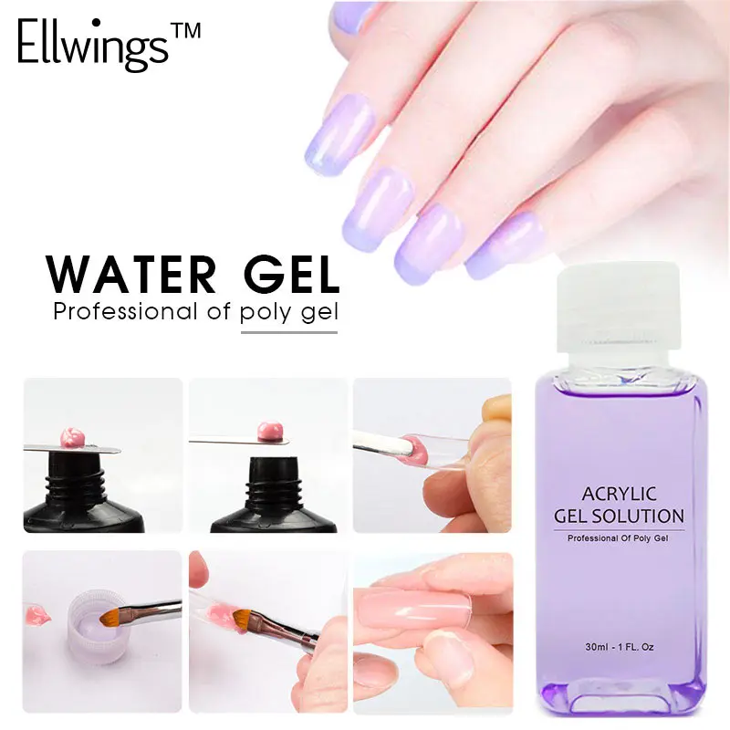 

Ellwings 30ml PolyGel Solution Slip Quick Handle Dual-ended Brush Poly Gel Fast Acryl Nail Extended Manicure Art Tools Kit
