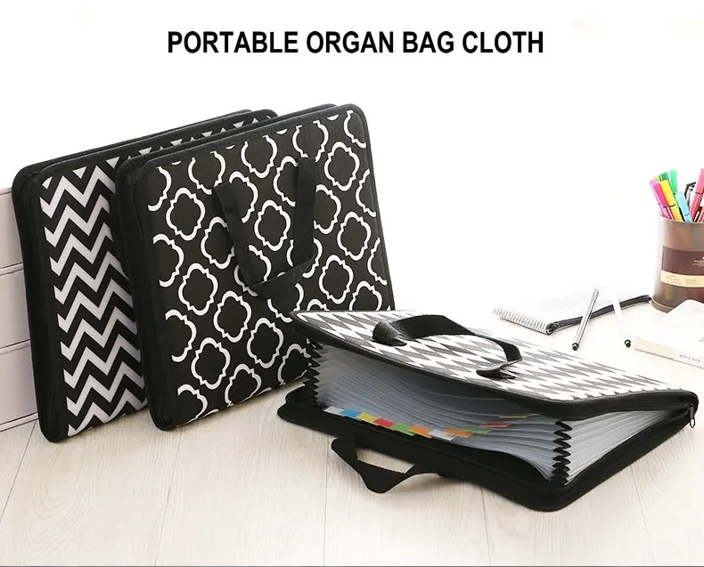 Fashion Expanding File Folder for Documents Case A4 Document Bag Multi Pocket File Organizer