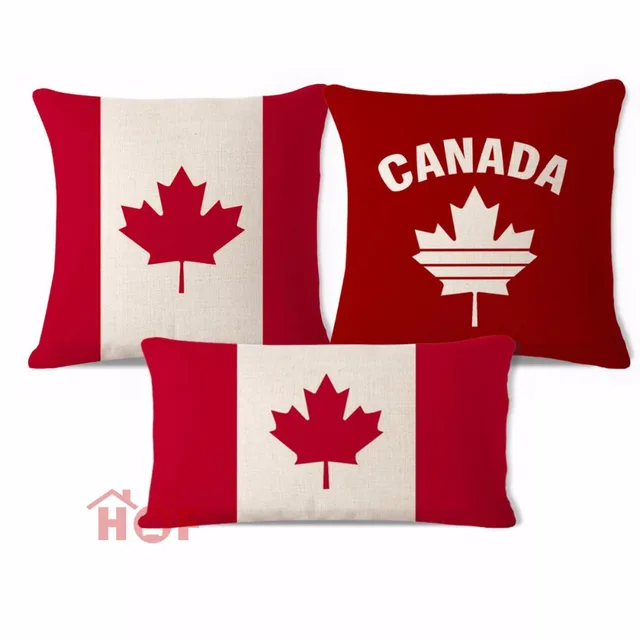 Decorative Throw Pillow Case Canada Leaf Flag Red Cotton Linen HEAVY New Decorative Throw Pillows Canada Decorative Throw Pillow Case Canada Leaf Flag Red Cotton Linen HEAVY New Decorative Throw Pillows Canada