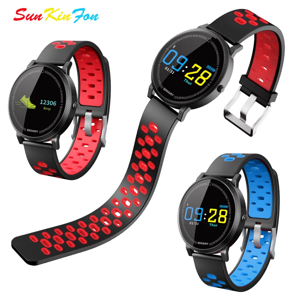 S20 Color Screen Smart Sport Bracelet Heart Rate Fitness Tracker Wristband Blood Pressure Watch for iPhone Android Samsung | Электроника