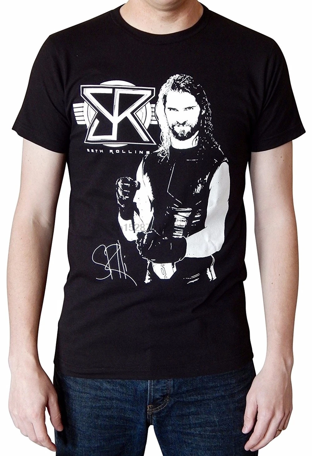 

Tees Brand Clothing Funny T Shirt Seth Rollins Initials Logo Men Black T Shirt Men Crew Neck Short Sleeve Premium Tee Shirts