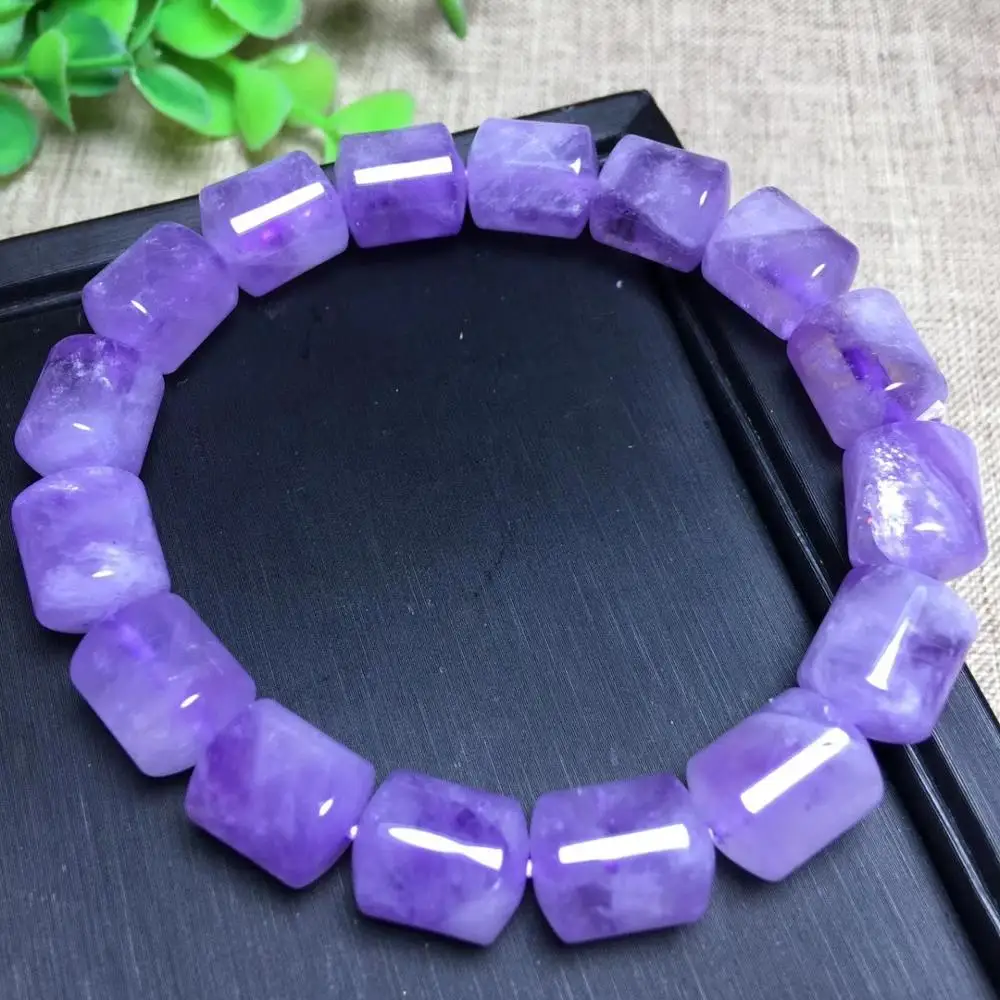 

Excellent Natural Lavender Amethyst Quartz Purple Crystal Barrel Beads Women Men Bracelet 12x10mm Jewelry Stone AAAAA