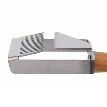 

Stainless Steel Uncapping Fork Honey Scraper Shovel Beekeeping Tool with Wooden Handle _WK