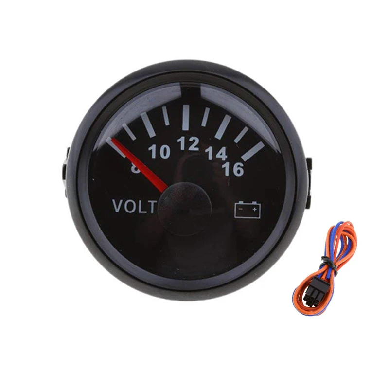 

52mm Marine Voltmeter Motor Auto Volts Indicator Voltage Gauge Volt Gauge 12 24 V for Car Boat Yacht Red led Back-light
