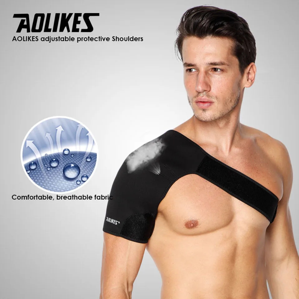 AOLIKES 1 шт. дышащая защита для плеч эластичный бандаж поддержка плеча Кинезиология, спортивная лента защитный бандаж для одного плеча