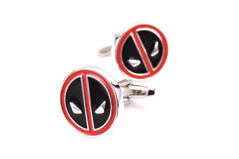 C-MAN Luxury brand Super Hero Deadpool Steel Cufflinks Men's Wedding Party Gift Shirt Cuff Links