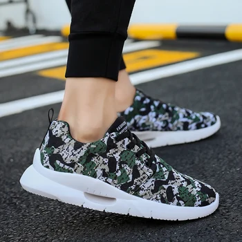

BLOOMNEXT Camouflage Men Shoes Light Weight Comfortable Flat Casual Shoes Non-slip Lace Up zapatillas casual hombre Sneakers