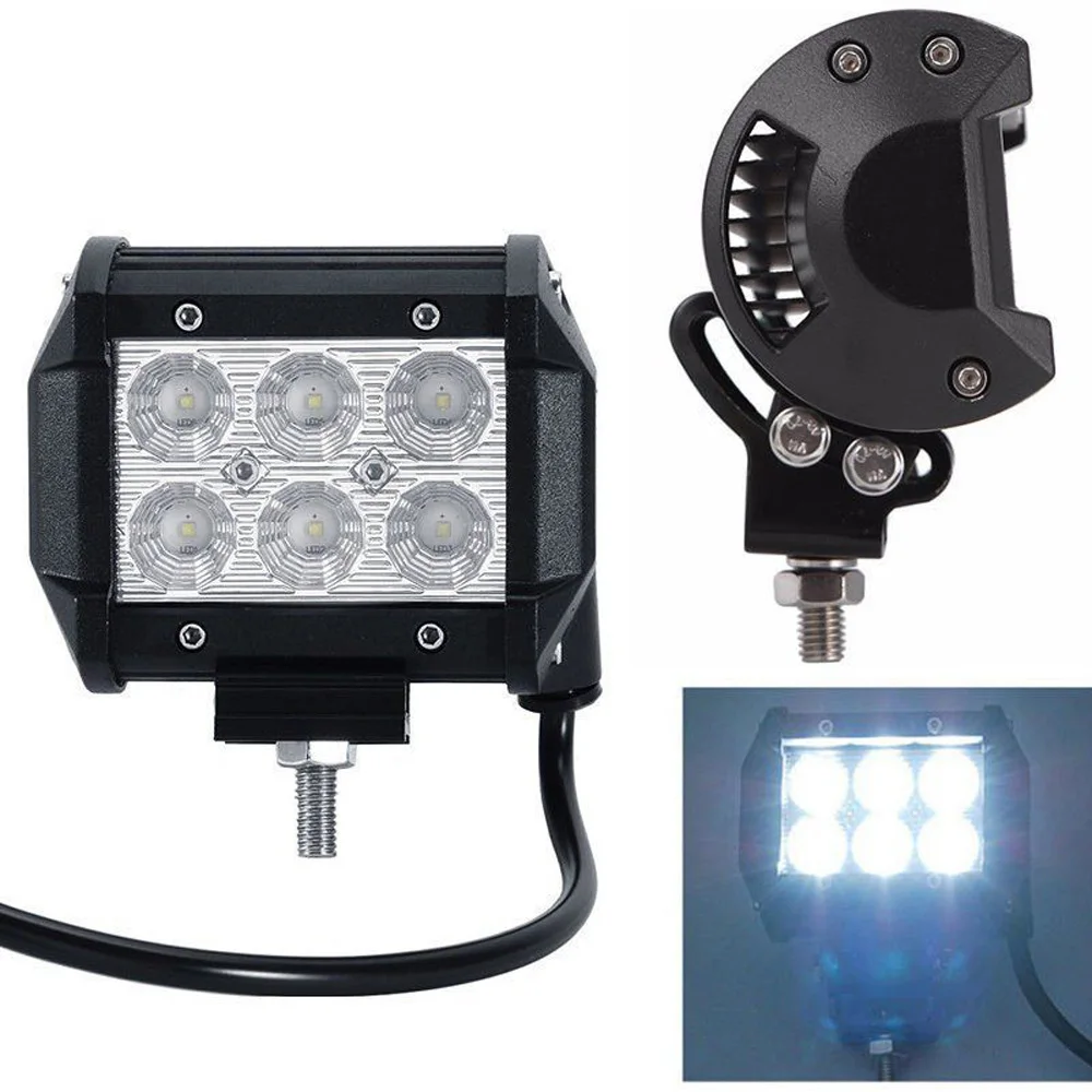 

4" 18W LED Work Light Bar Beam Spot Offroad Driving Fog Lamps SUV ATV 4WD IDEM 6000K Front Fog Lamp For Car Led Trailer Lights