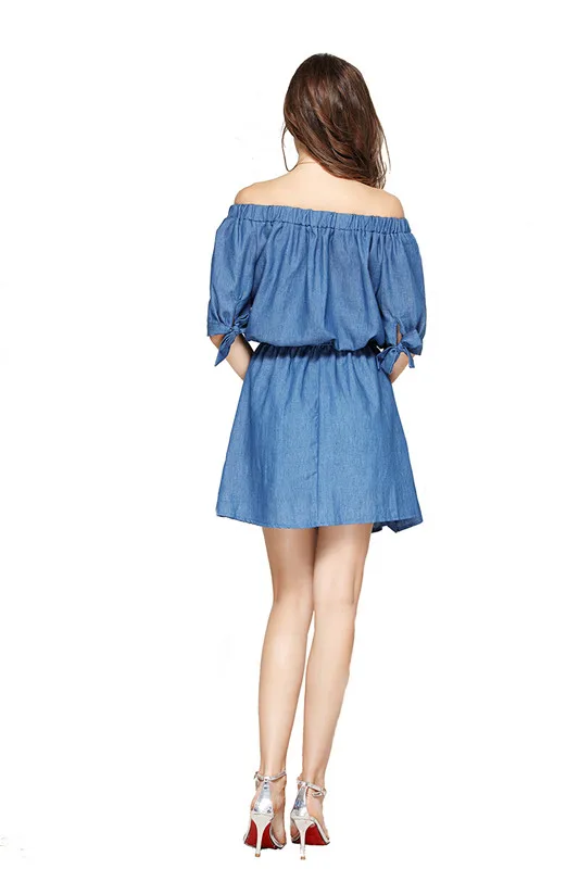 women corset slash neck jeans dress 10_