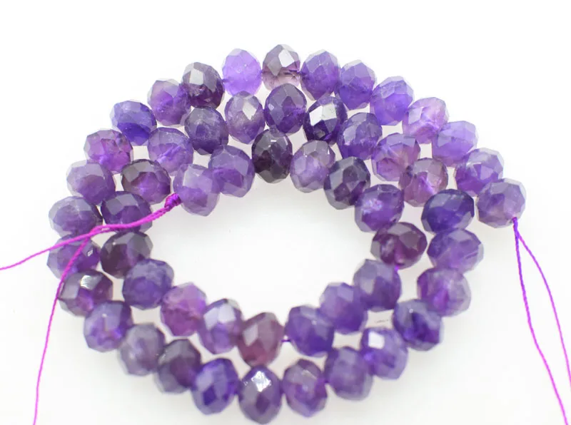

loose beads AA amethyst roundel faceted 10*6mm 38cm for DIY jewelry making FPPJ wholesale beads nature gemstone