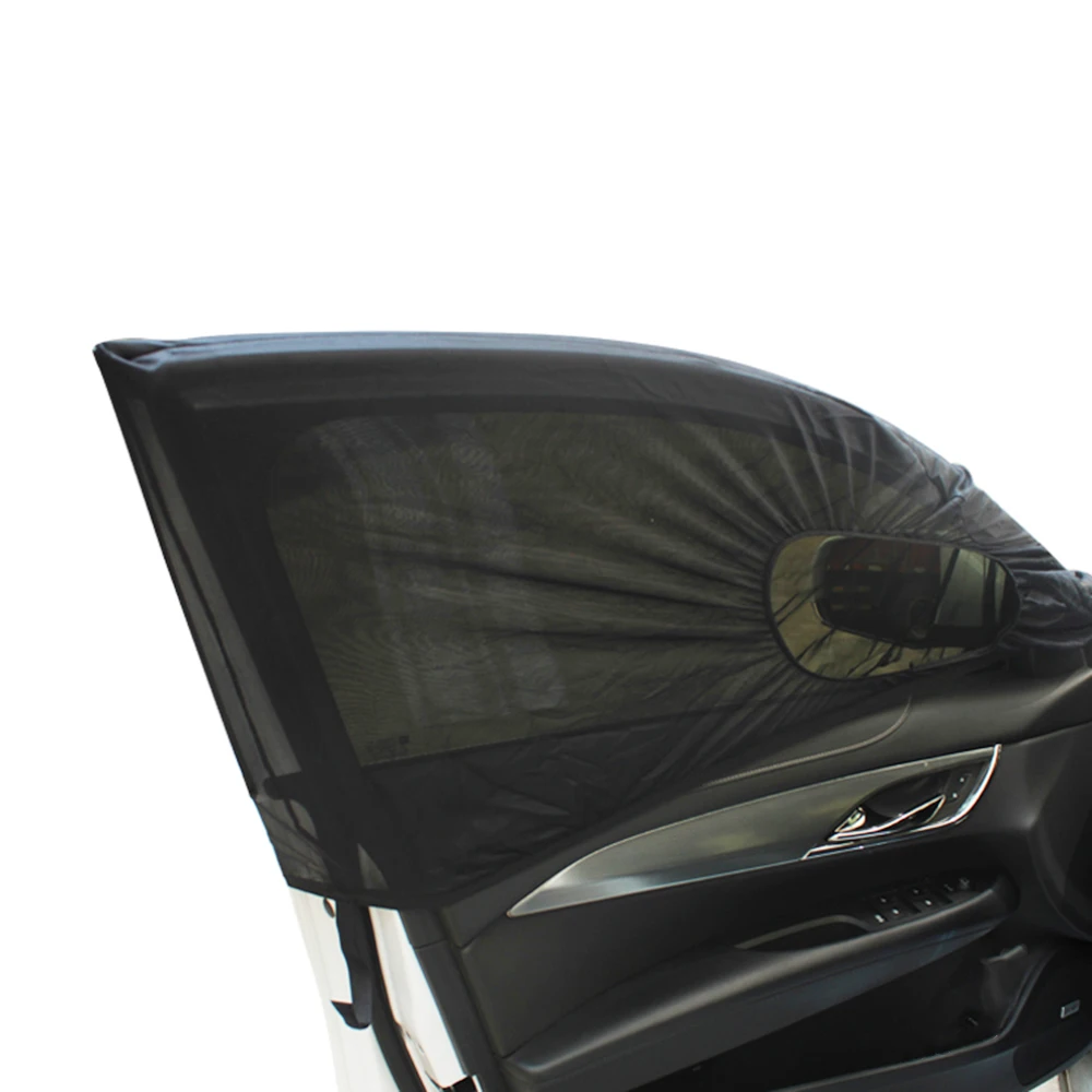 

2Pcs Car Sun Visor Rear Side Window Sun Shade Mesh Fabric Sun Visor Shade Cover Shield UV Protector Black Auto Sunshade Curtain