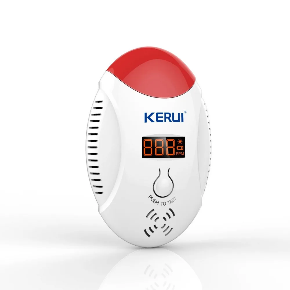 KERUI светодио дный светодиодный цифровой дисплей беспроводной CO газовый датчик детектор утечки сигнализация звук Предупреждение может работать с GSM PSTN охранная сигнализация - изображение