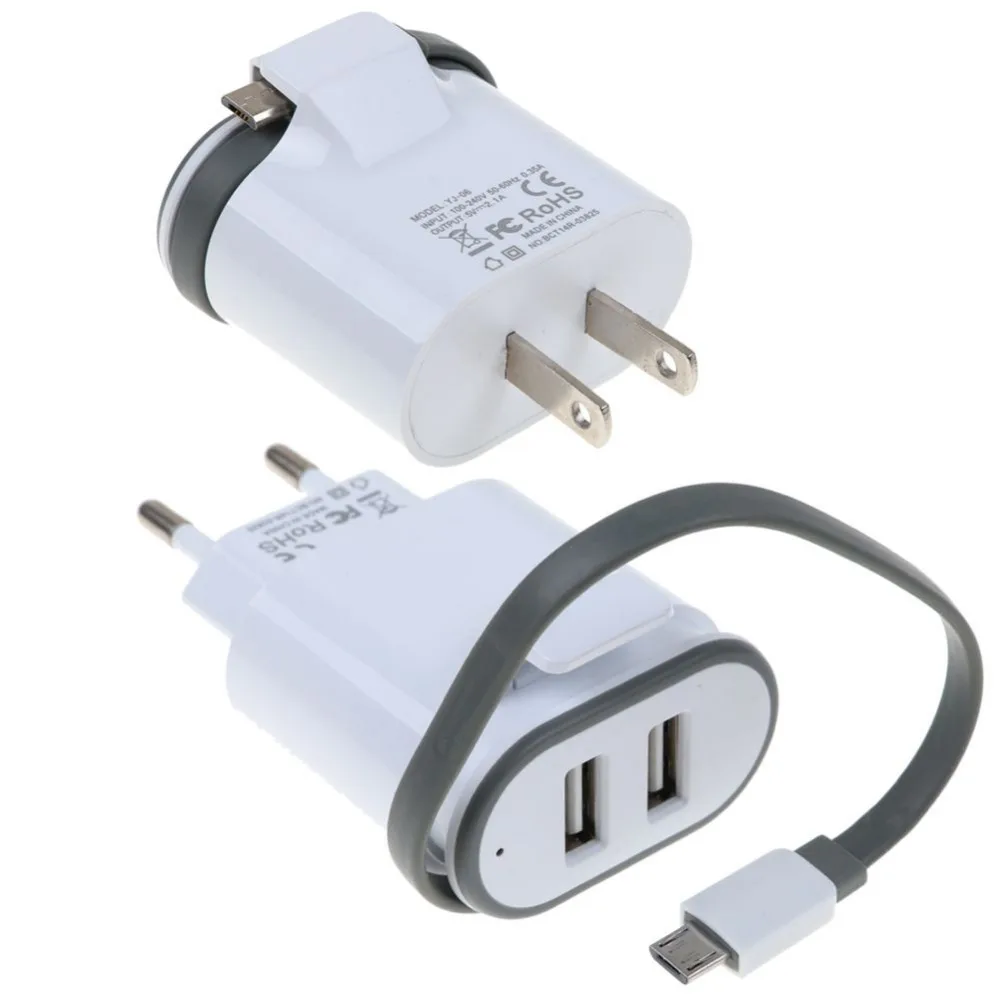 Sanheshun Universal Android Dual USB Ports EU US Plug Phone Charger