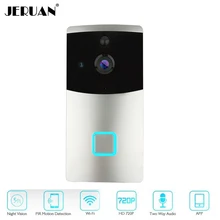 JERUAN Wireless Door Bell Smart WiFi Video Doorbell Security 166 degree Camera Real-Time Two-Way Talk and Video Night Vision