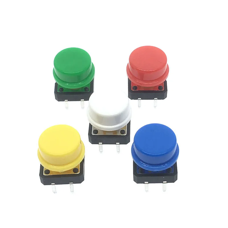 5 цветов, размер: 12*12*7,3 мини-выключатель кнопки такт Кепки Тактильный кнопочный переключатель мгновенного+ набор комплектующих для Arduino 25 шт./компл