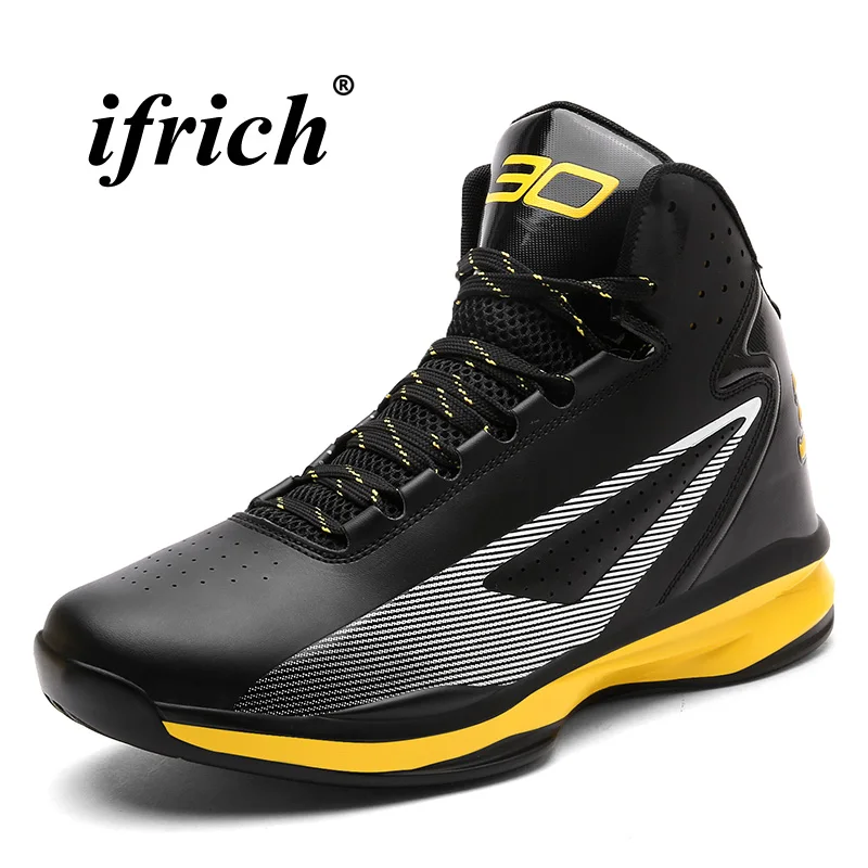 

Couples Basketball Shoes Black White High Top Sneakers Men Anti-slip Training Shoes Women Lace Up Cushioning Basketball Boots