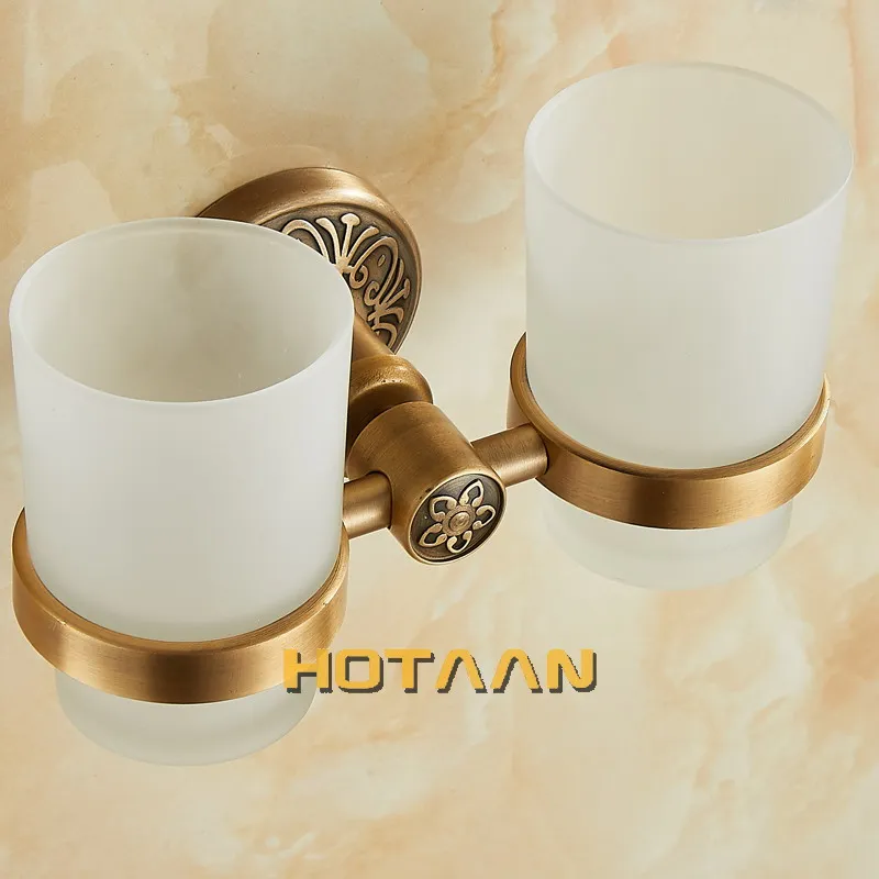 Aluminium double Tumbler Holder Cup & Tumbler Holders Toothbrush Holder Bathroom Accessories Banheiro YT-14208