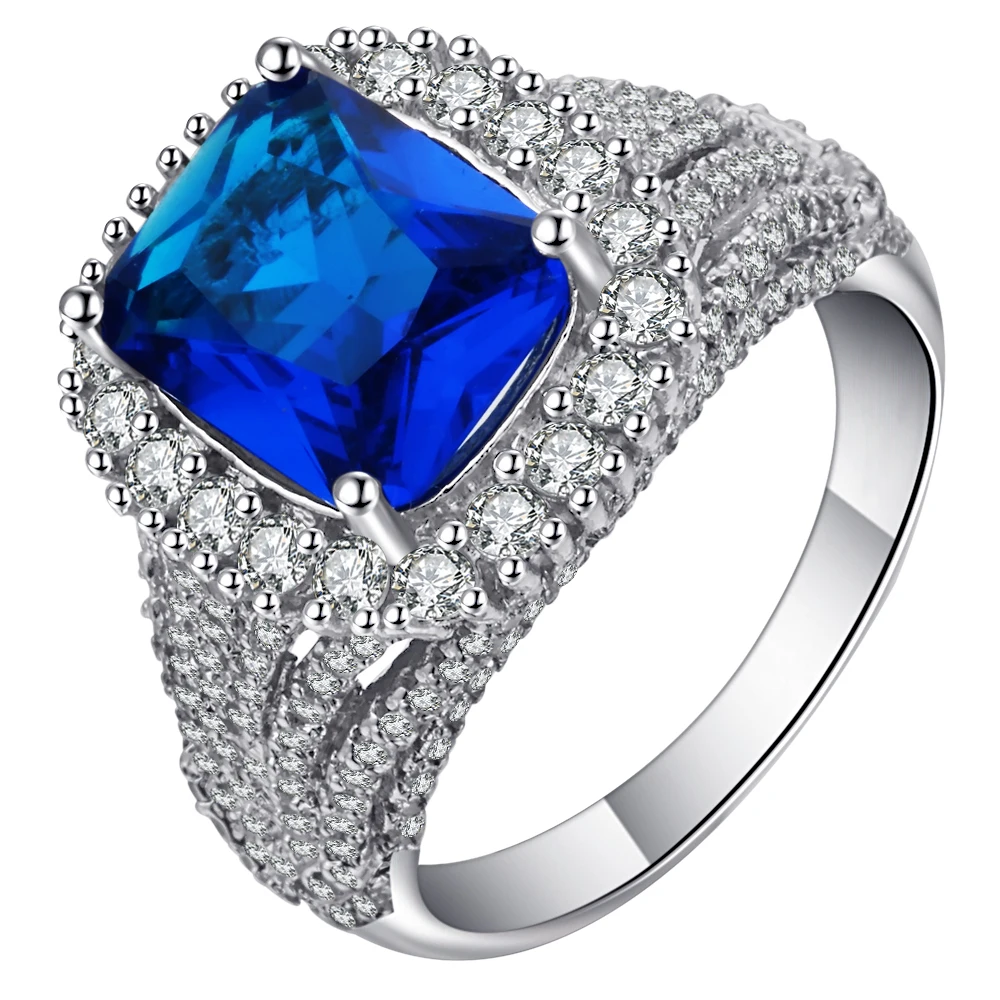 silver blue ring