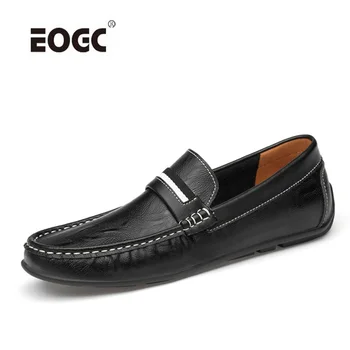 

Comfortable Genuine Leather Men Shoes Quality Slip On Casual Shoes Men Soft Loafers Moccasins Breathable Driving Shoes