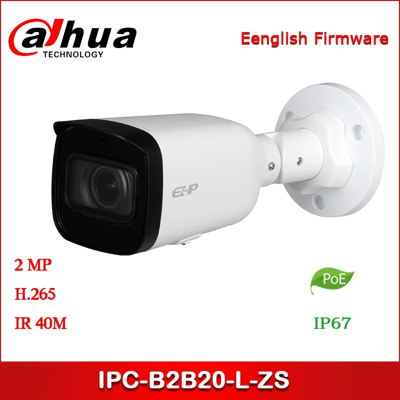 Dahua ip-камера 2MP IPC-B2B20-L-ZS 2,8 ~ 12 мм варифокальный объектив ИК Мини-пуля Поддержка сетевой камеры PoE IPC-HFW1230T-L-ZS